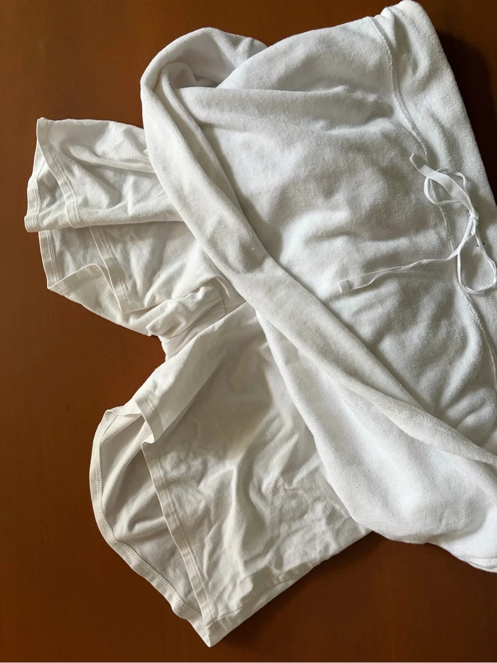 Liz Claiborne White Terry Mini Skirt/ Skort with Drawstring Waist